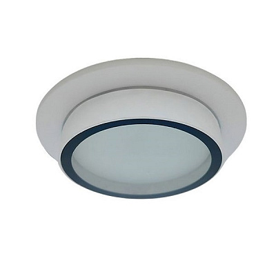 Ecola Спот Белый матовый с черной окантовкой IP65