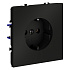 VOLTUM Розетка встраиваемая S70 с заземлением 16А, (черный матовый)
