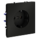 VOLTUM Розетка встраиваемая S70 с заземлением 16А, (черный матовый)