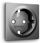 Ambrella Volt Лицевая панель ALFA (Антрацит серый) для электрической розетки с заземлением QUANT AP6560