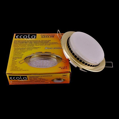 Ecola Light GX53-H6 золото Светильник встраиваемый