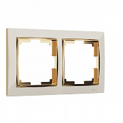 Рамка на 2 поста Werkel Snabb (слоновая кость/золото) W0021932 нов