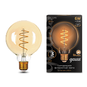 Gauss globe LED 6W Е27 2400К golden flexible Filament G95