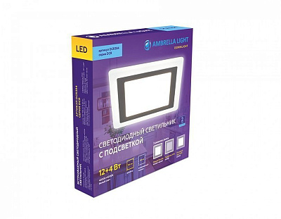 Ambrella DCR394 12W+4W 4200K+4200K 220-240V Встраиваемая светодиодная панель