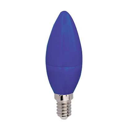 Я Ecola candle LED color  6,0W 220V E14 Blue свеча Синяя
