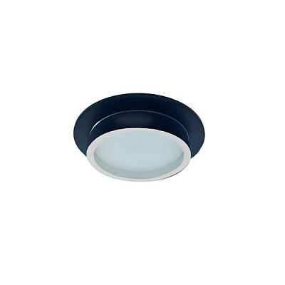Ecola Спот Черный матовый с белой окантовкой IP65