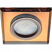Ecola MR16 DL1651 GU5.3 Glass Квадрат Янтарь/Черненая медь, FA1651EFF (10/50)