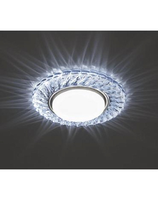 Светильник встраиваемый со светодиодной подсветкой 20LED*2835 SMD 6400K GX53 прозрачный, хром, CD4021
