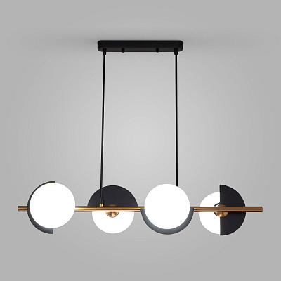 Подвес со стекл. плафонами G9*4 белый/латунь/черный 70149/4