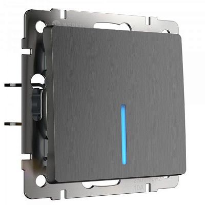 Werkel Выключатель одноклавишный с подсветкой (графит рифленый) W1110104