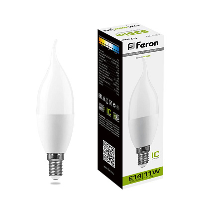Feron  Свеча на ветру LED 11.0W E14 4000K LB-770 Лампа светодиодная