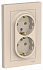 SE AtlasDesign Беж Розетка с/з двойная, 16А, в сборе