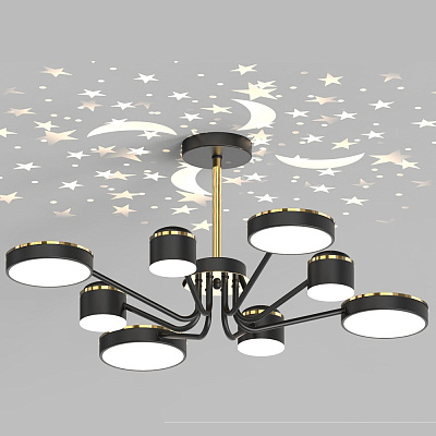 Svk-Lighting 60496/4+4 BK+FGD Светильник LED 132W 3000-6000K БЕЗ ПДУ