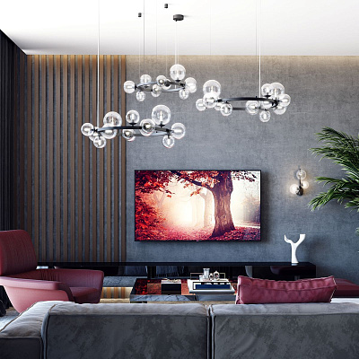 Odeon Light TOVI G9 11*40W черный/прозрачный Люстра