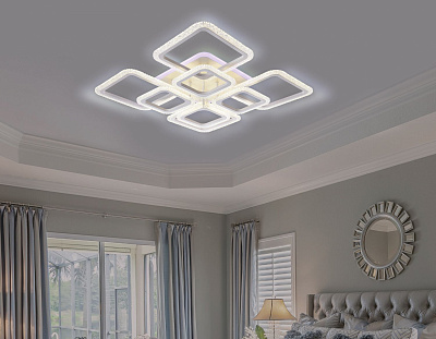 Ambrella FA5303 WH белый 171W 840*840*130 (ПДУ РАДИО 2.4) Люстра