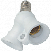 Ecola base Переходник с цоколя E14 на 2хE14 Белый