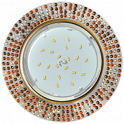 Ecola GX53 5319 H4 Glass Круг с  прозр.-янтарной мозаикой/фон зерк../центр.часть ч, FQ53RMECB (5/30)