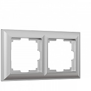 Рамка на 2 поста (серебряный) Fiore W0022206 нов