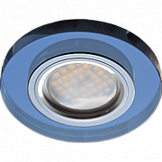 Я Ecola MR16 DL1650 GU5.3 Glass Круг Голубой/Хром, FL1650EFF (10/50) ПОД ЗАКАЗ