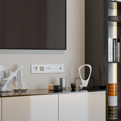 Werkel W1296001 Накладка для розетки HDMI Hammer (белый) 