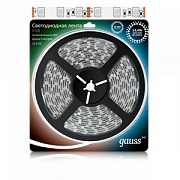 Gauss LED 5050/60-SMD 14.4W/m 12V DC RGB WP IP66 Лента светодиодная (блистер 5м)