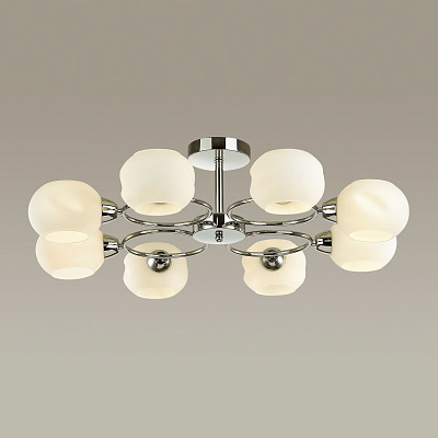 ODEON LIGHT 44548/8C COMFI LN21 063 хром, белый Люстра потолочная E14 8*40W 220V PENELOPA