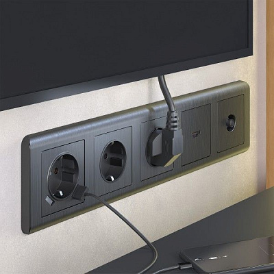 Werkel W1183004 ТВ-розетка оконечная (графит рифленый)