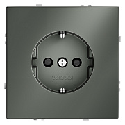 Розетка с заземлением и защитными шторками VOLTUM S70 16А, (титан)