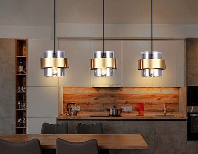 Ambrella TR3652/3 GD/SM золото/дымчатый E27/3  Подвес