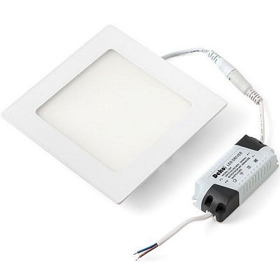 DEKO Светильник 18W встраиваемый квадрат белый, 5700К металл, 120 (105) мм (ультратонкий)