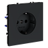 VOLTUM Розетка встраиваемая S70 с заземлением 16А, (графит)