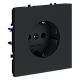 VOLTUM Розетка встраиваемая S70 с заземлением 16А, (графит)