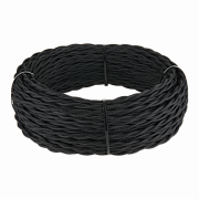 Werkel  Ретро кабель витой 2х1,5 (черный) 20 м