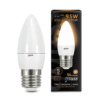 Gauss LED Candle 9.5W E27 3000K Лампа светодиодная