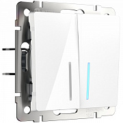 Werkel W1120101 Выключатель двухклавишный с подсветкой (белый)