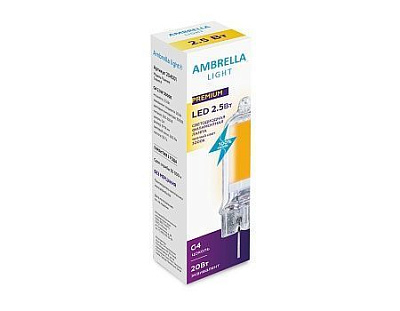 Ambrella Filament LED G4 2,5W 3000K (20W) 220-230V Лампа светодиодная