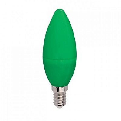 Я Ecola candle LED color  6,0W 220V E14 Green свеча Зеленая