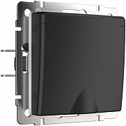 Werkel W1171208 Розетка влагозащишенная с защитной крышкой (черный матовый)