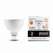 Gauss LED Elementary MR16 9.0W GU5.3 3000К Лампа светодиодная