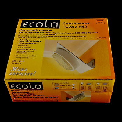 Ecola GX53-N82 белый Светильник настенный угловой