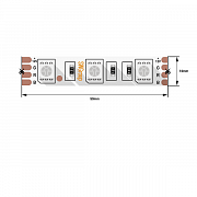 SWG  SMD 5050, 60 LED/м, 14,4 Вт/м,12В IP20 (IP33) RGB Светодиодная лента SWG560-12-14.4-RGB-M