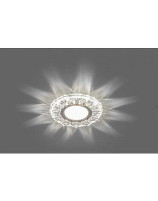 Светильник встраиваемый со светодиодной подсветкой 15LED*2835 SMD 4000K, MR16 50W G5.3, прозрачный, хром, CD908
