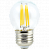 Ecola globe  LED Premium  6,0W G45 220V E27 2700K 360° filament прозр. нитевидный шар (Ra 80, 100 Lm/W, КП=0) 68х45