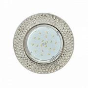 Ecola GX53 5319 H4 Glass Круг с  прозр.  мозаикой/фон зерк./центр.часть хром, FC53RMECB (10/30)