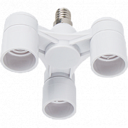 Ecola base Переходник с цоколя E14 на 3хE14 широкий Белый