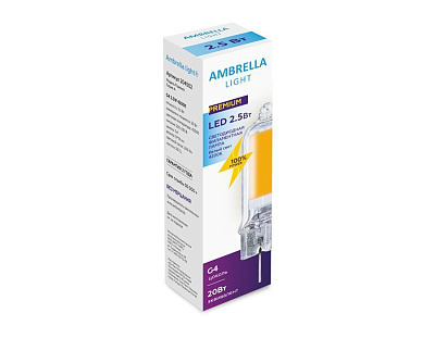 Ambrella Filament LED G4 2,5W 4200K (20W) 220-230V Лампа светодиодная