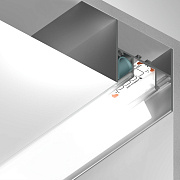 Ambrella Алюминиевый профиль для натяжного потолка GP4050AL серебро/матовый рассеиватель 2000*51.27*34, 2 заглушки в комплекте (для ленты до 12мм)