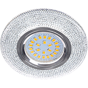 Ecola MR16 LD7069 GU5.3 искристый с подсветкой "Модерн" Прозрачный/Хром, FT16CMEFB (10/50)