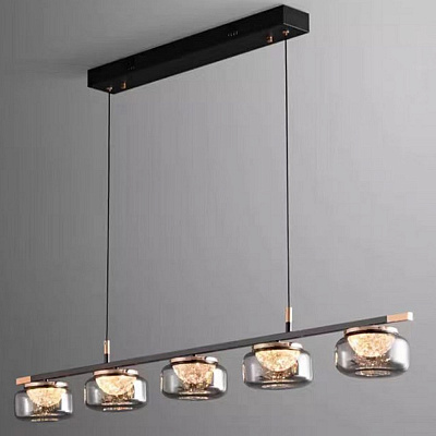 Kink Light 07667-5AL,19 Люстра Отис черный w105*15 h150 Led 5*5W (3000-6000K)