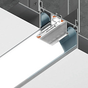 Ambrella Алюминиевый профиль для натяжного потолка GP4000AL серебро/матовый рассеиватель 2000*72.2*34, 2 заглушки в комплекте (для ленты до 13,2мм)